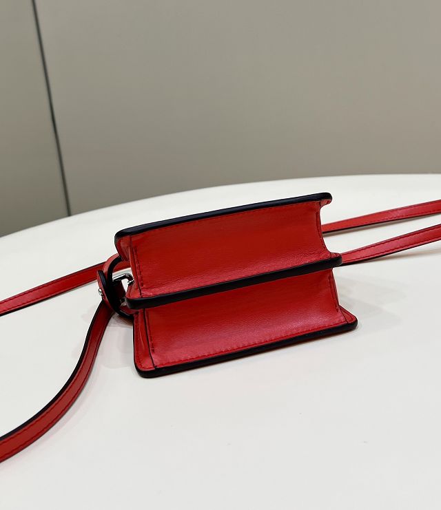 Fendi original lambskin nano peekaboo bag 7AS106 red