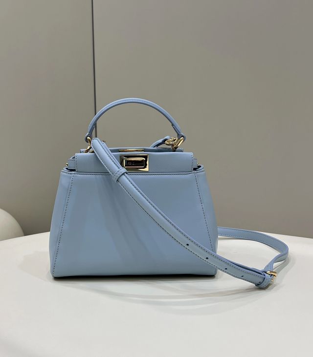 Fendi original lambskin small peekaboo bag 8BN244 sky blue