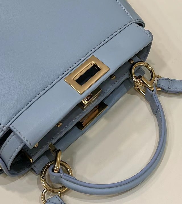 Fendi original lambskin small peekaboo bag 8BN244 sky blue