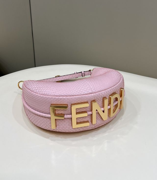 Fendi original python leather small fendigraphy bag 8BR798 pink