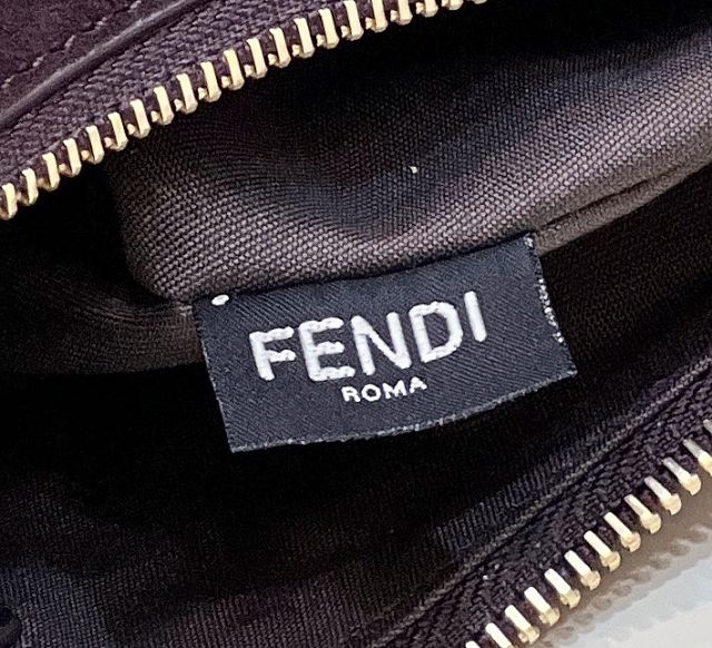 Fendi original suede small fendigraphy bag 8BR798 dark coffee