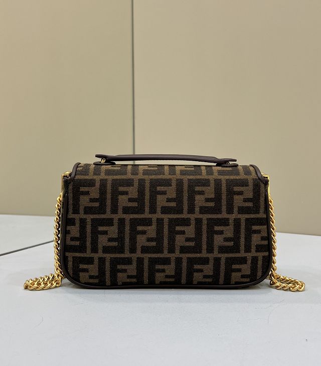 Fendi original fabric chain baguette bag 8BR793 brown