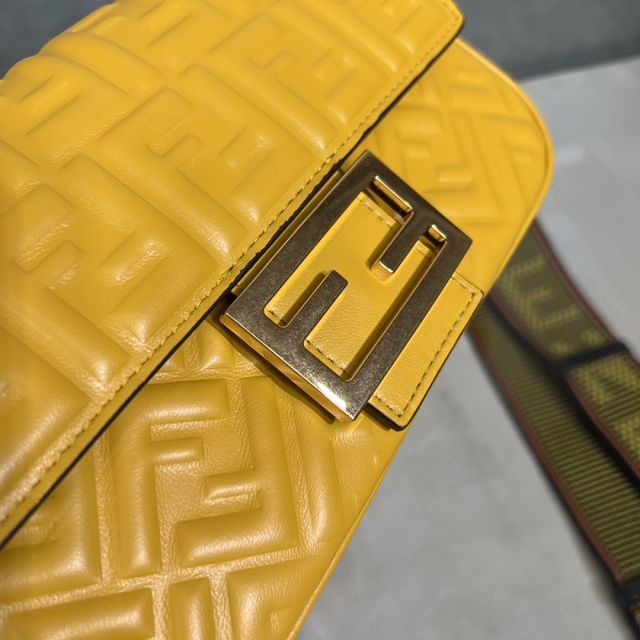 Fendi original lambskin chain baguette bag 8BR793 yellow