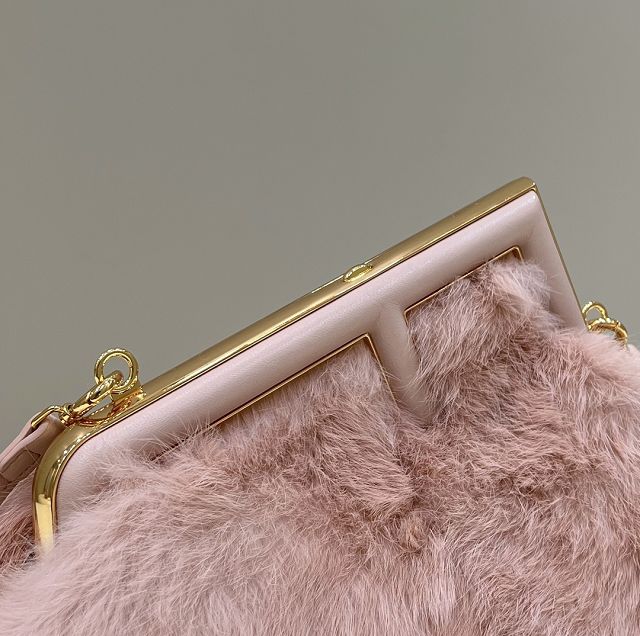 Fendi original mink fur small first bag 8BP129 pink