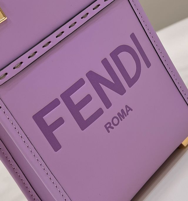 Fendi original calfskin mini sunshine shopper bag 8BS051 purple