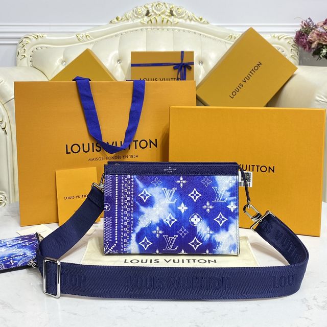 Louis vuitton original calfskin gaston wearable wallet M81431 blue