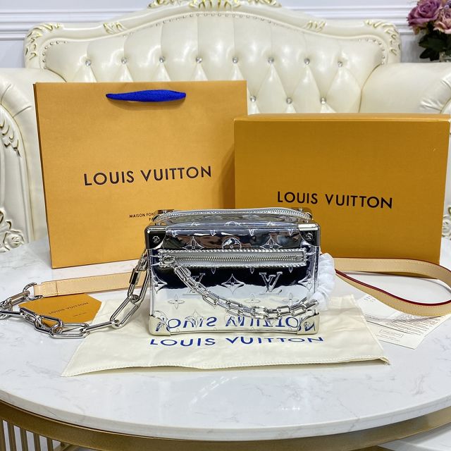 Louis vuitton original calfskin mini soft trunk M68906 silver