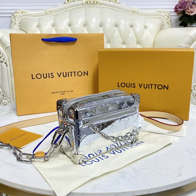 Louis vuitton original calfskin mini soft trunk M68906 silver