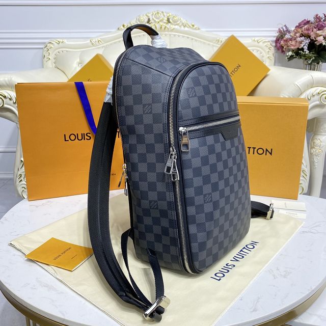 Louis vuitton original damier graphite michael backpack N45279 black