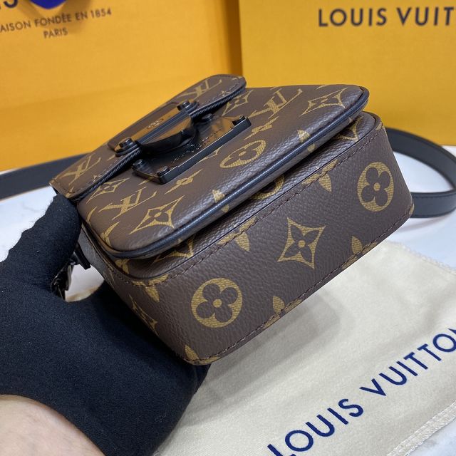 Louis vuitton original monogram canvas s-lock wearable wallet M81522 black