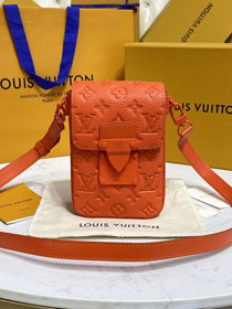 Louis vuitton original calfskin s-lock wearable wallet M81525 orange