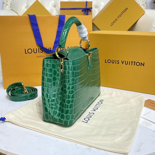 Louis vuitton original crocodile calfskin capucines BB handbag N92175 green