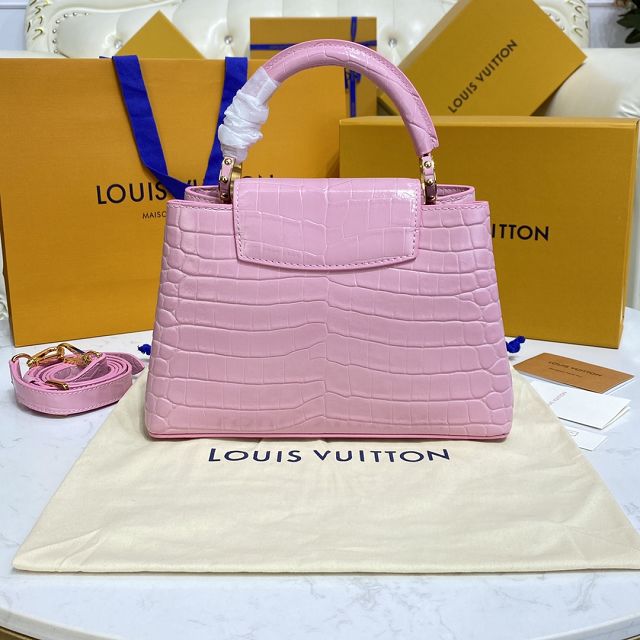 Louis vuitton original crocodile calfskin capucines BB handbag N92679 pink