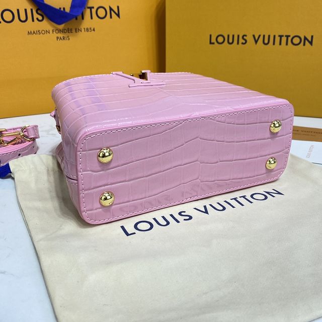 Louis vuitton original crocodile calfskin capucines mini handbag N95003 pink