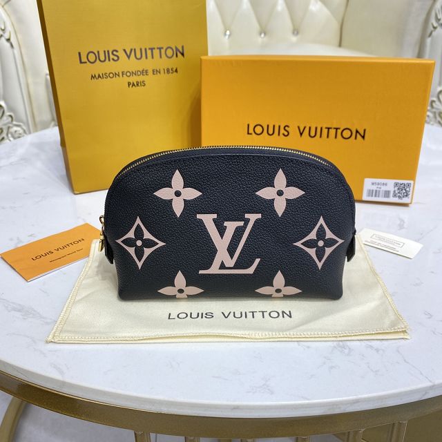 Louis vuitton original monogram calfskin cosmetic pouch m59086 black