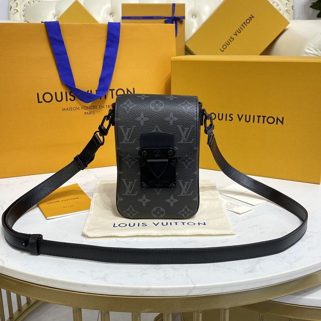 Louis vuitton original monogram eclipse s-lock wearable wallet M81523 