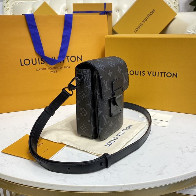 Louis vuitton original monogram eclipse s-lock wearable wallet M81523 