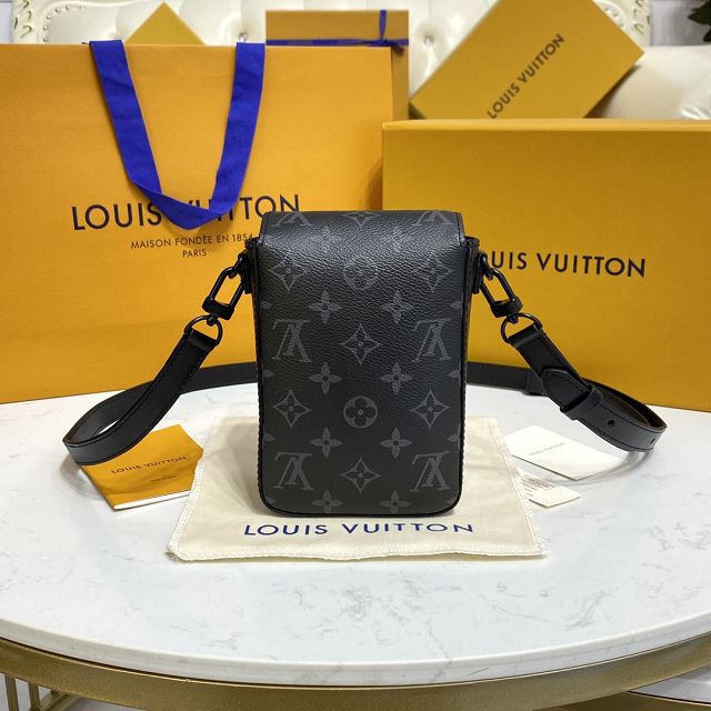 Louis vuitton original monogram eclipse s-lock wearable wallet M81523 