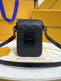 Louis vuitton original calfskin s-lock wearable wallet M81524 black 