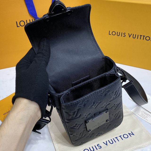 Louis vuitton original calfskin s-lock wearable wallet M81524 black 