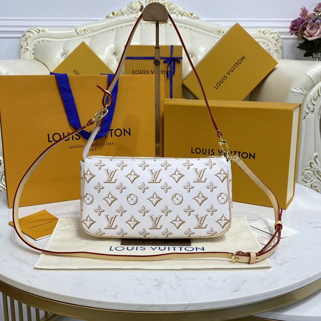 Louis vuitton original coated canvas maxi multi pochette M20920 white