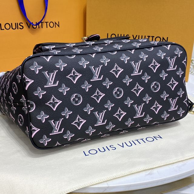 Louis vuitton original coated canvas neverfull mm M46137 black