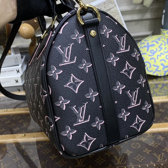 Louis vuitton original coated canvas speedy 25 M20852 black