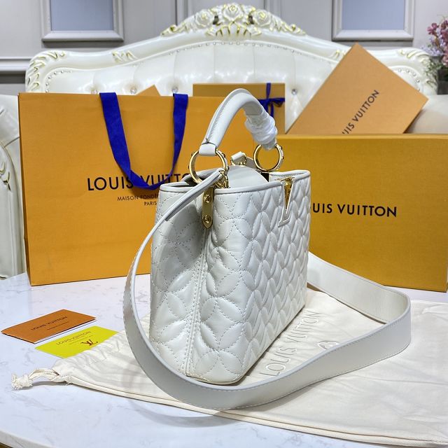 Louis vuitton original lambskin capucines BB handbag M55365 white