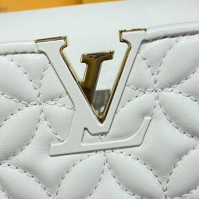 Louis vuitton original lambskin capucines BB handbag M55365 white