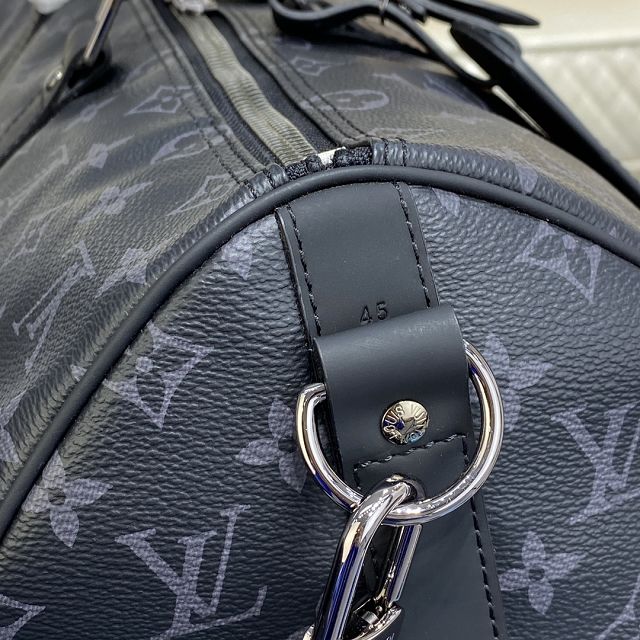 Louis vuitton original monogram eclipse keepall 45 bag m40569 black