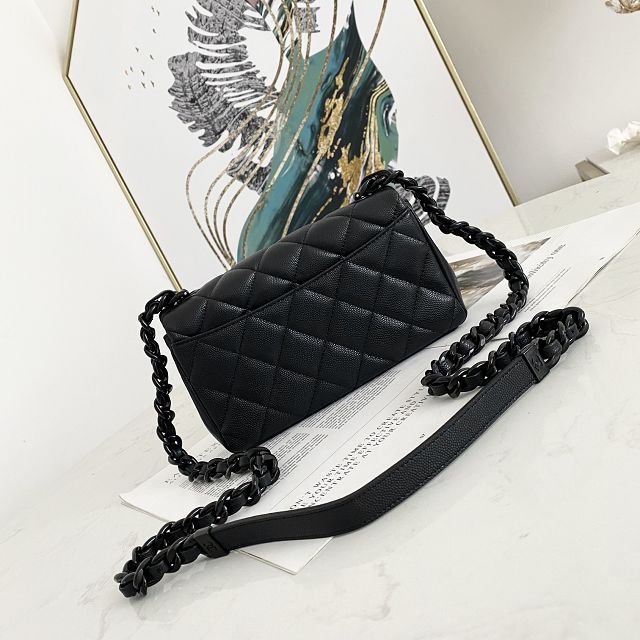 CC original grained calfskin mini flap bag AS2302 black