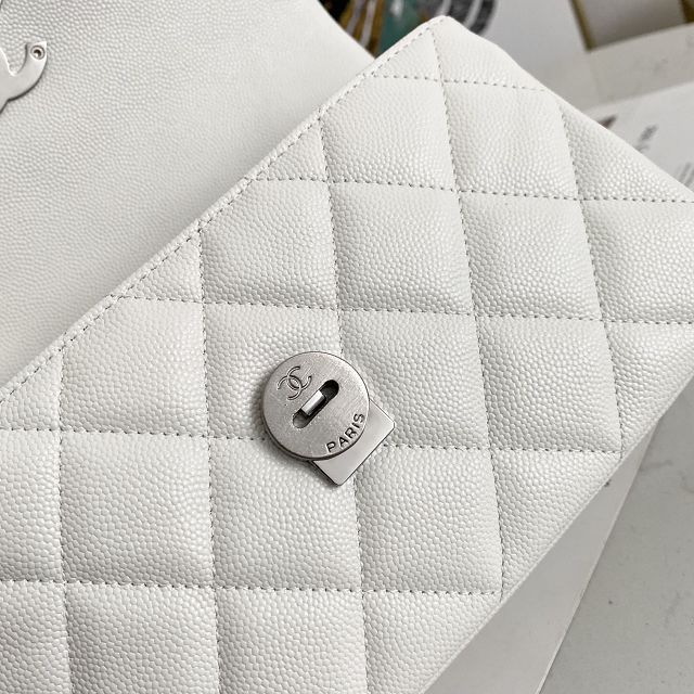 CC original grained calfskin mini flap bag AS2302 white