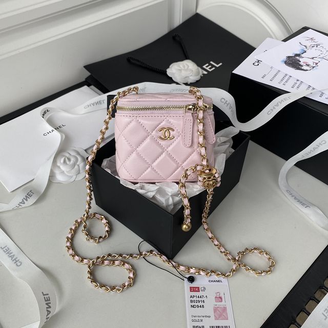 CC original lambskin small vanity with chain AP1447-1 pink