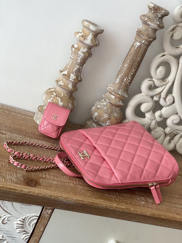 CC original calfskin small backpack AS3332 pink