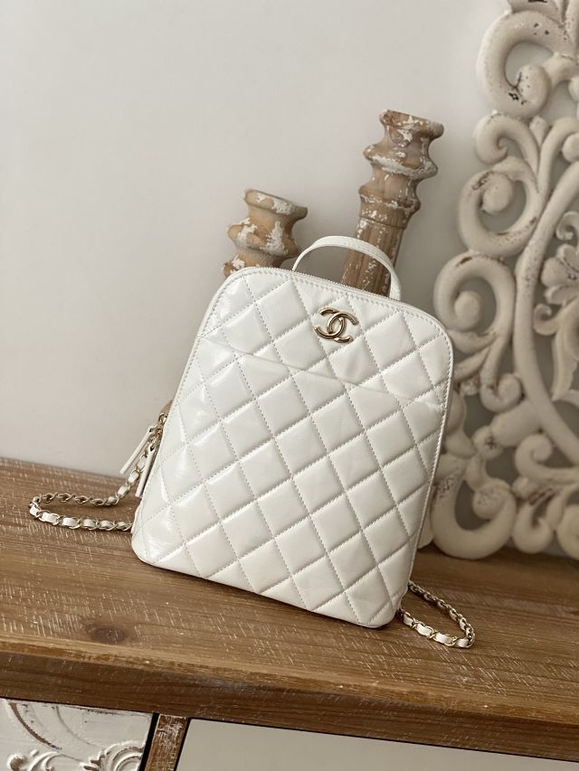 CC original calfskin small backpack AS3332 white