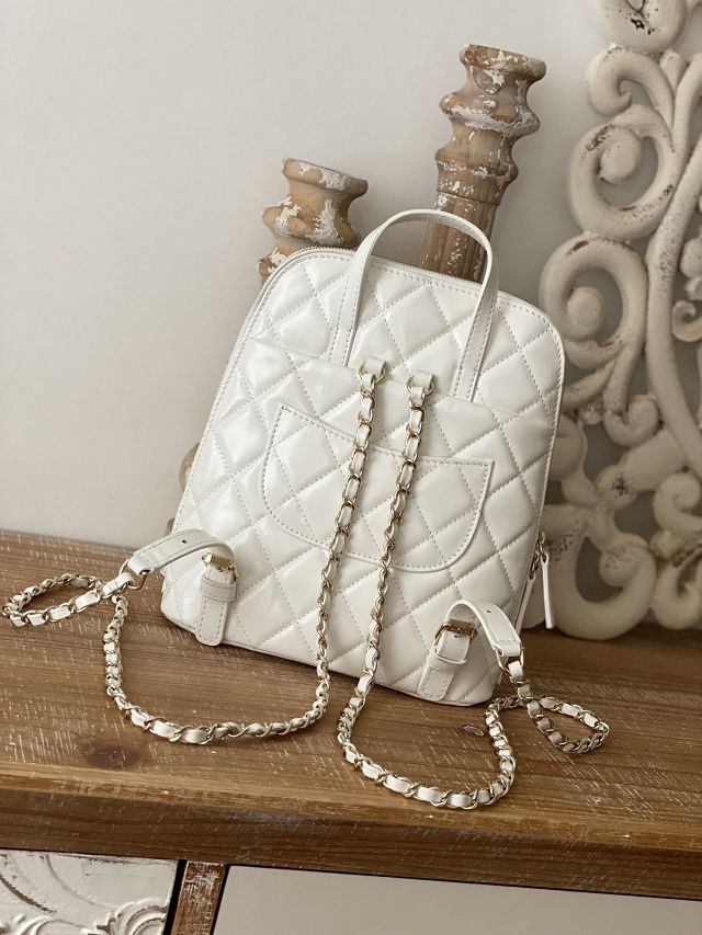 CC original calfskin small backpack AS3332 white