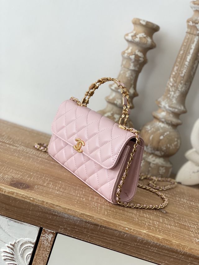 CC original lambskin phone holder with chain AP2946 pink