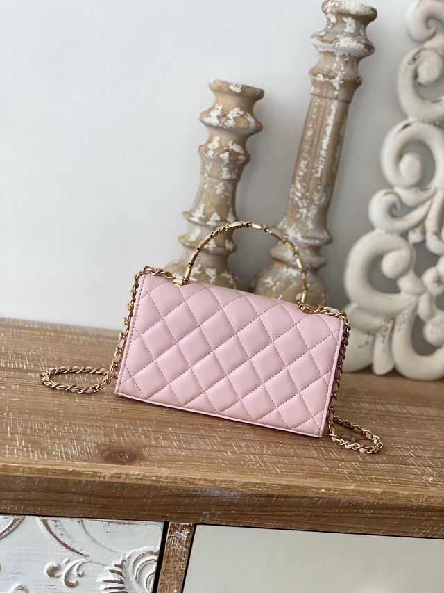 CC original lambskin phone holder with chain AP2946 pink