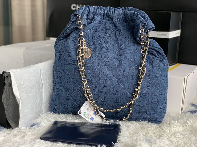 CC original denim 22 large handbag AS3262 blue&gold