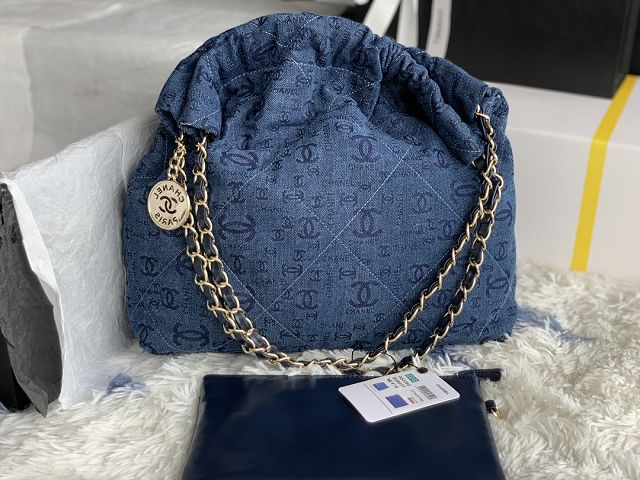 CC original denim 22 small handbag AS3260 blue&black