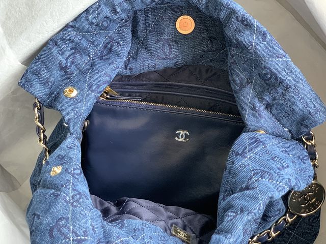 CC original denim 22 small handbag AS3260 blue&black