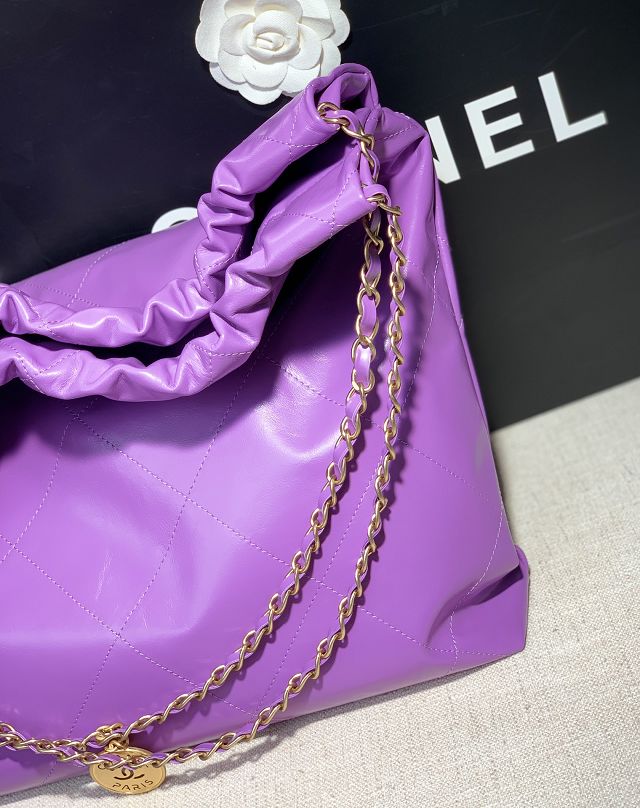 CC original calfskin 22 large handbag AS3262 purple