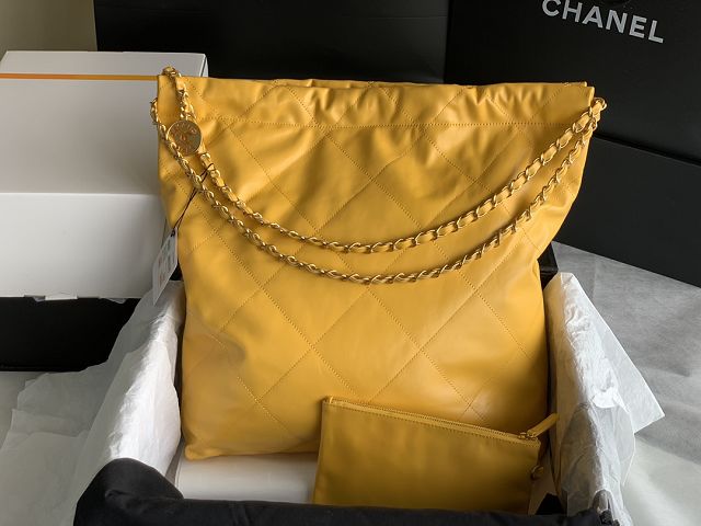 CC original calfskin 22 large handbag AS3262 yellow