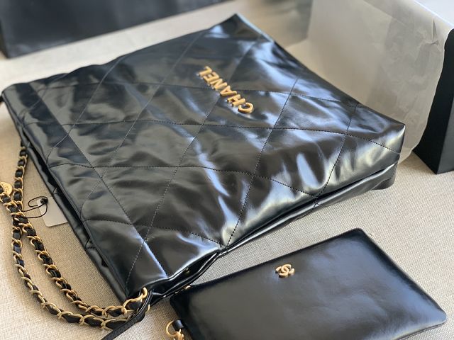 CC original calfskin 22 medium handbag AS3261 black&gold