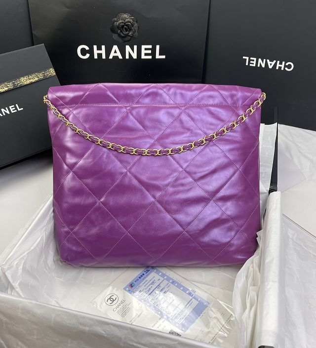CC original calfskin 22 medium handbag AS3261 dark purple
