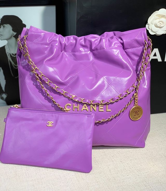 CC original calfskin 22 small handbag AS3260 purple