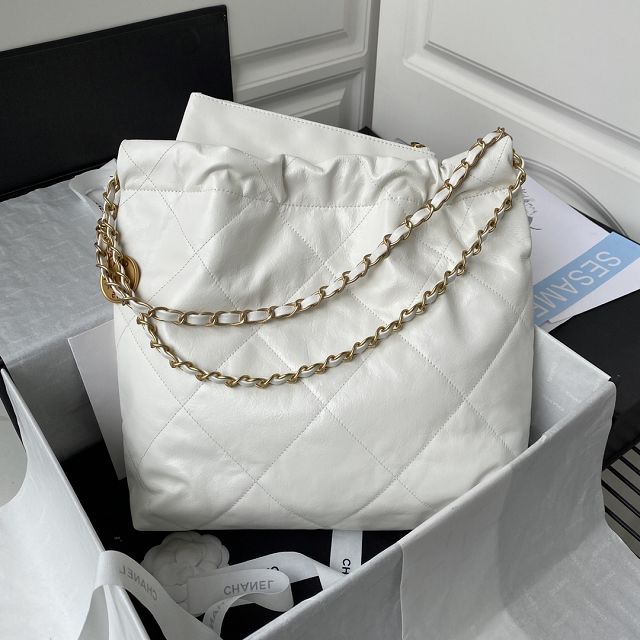  CC original calfskin 22 small handbag AS3260 white&gold