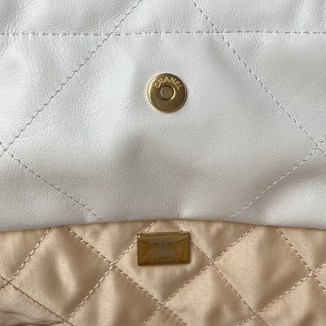  CC original calfskin 22 small handbag AS3260 white&gold