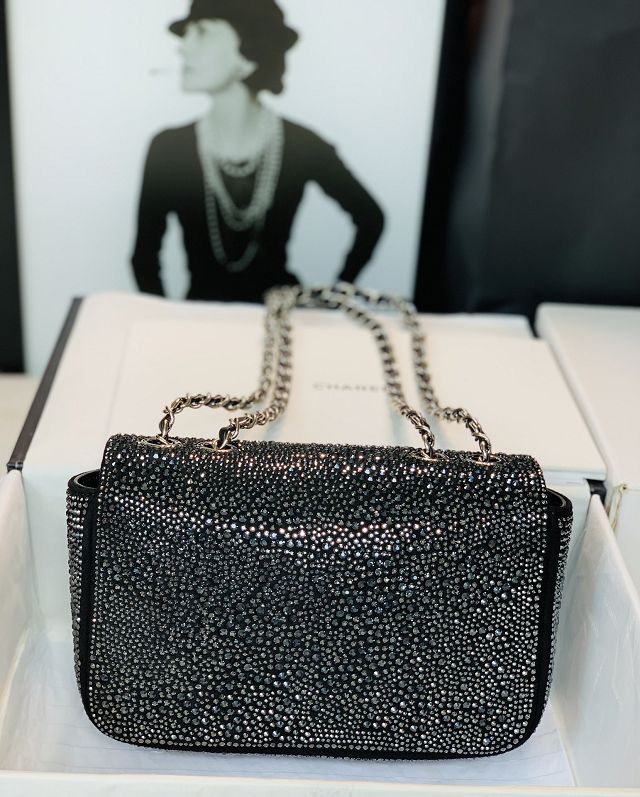 CC original sequins mini flap bag AS3523 black