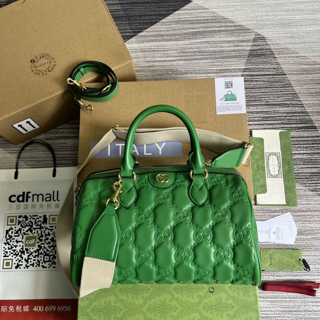 GG original matelasse leather medium bag 702242 green